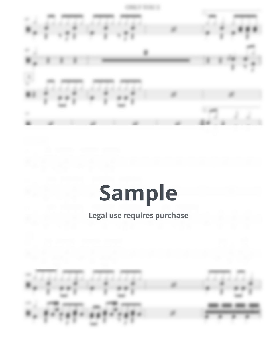 BOØWY ONLY YOU Sheets by Arkadia Drums