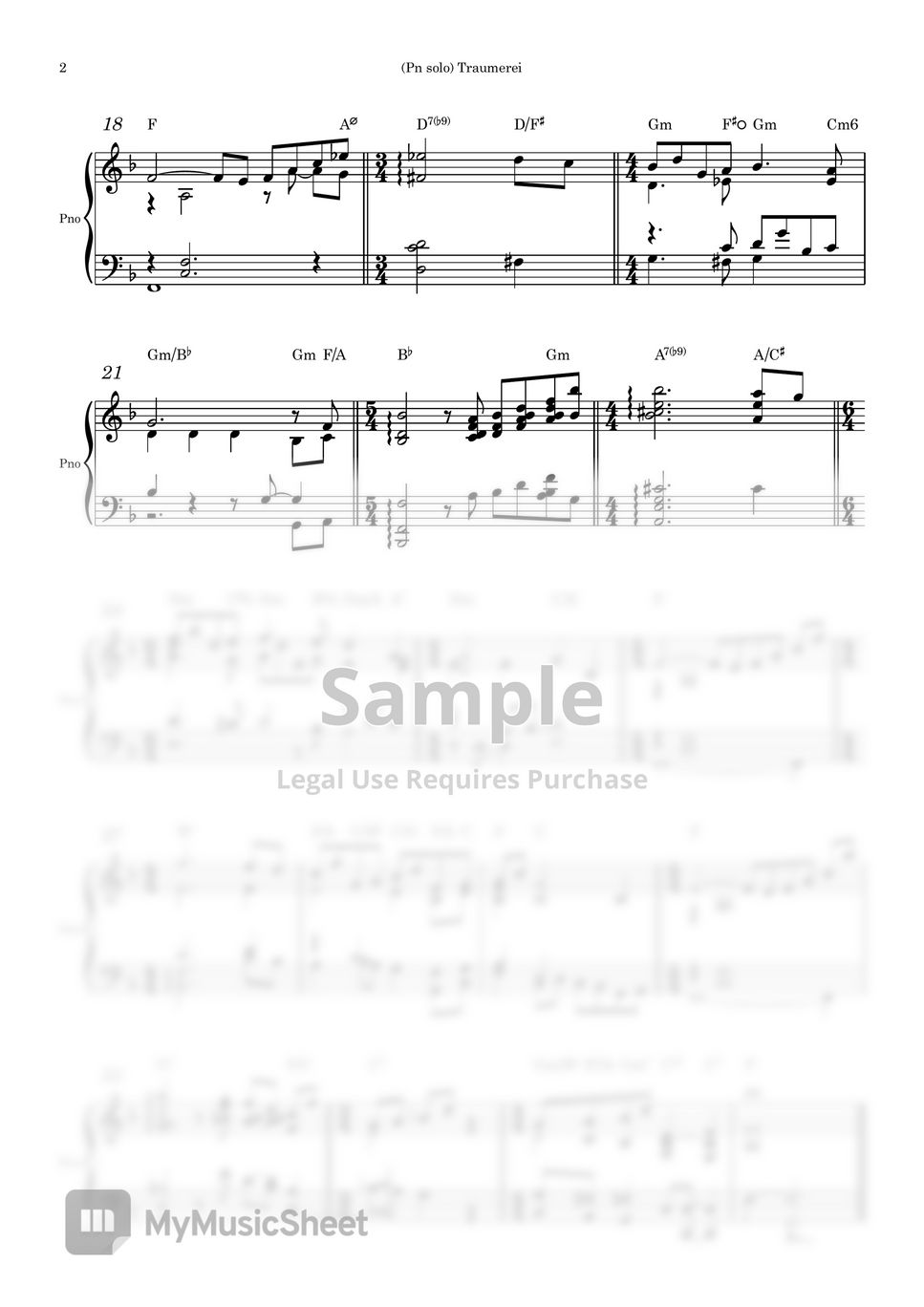 Schumann - Traumerei (Sheet music for piano solo) by Piano QQQ