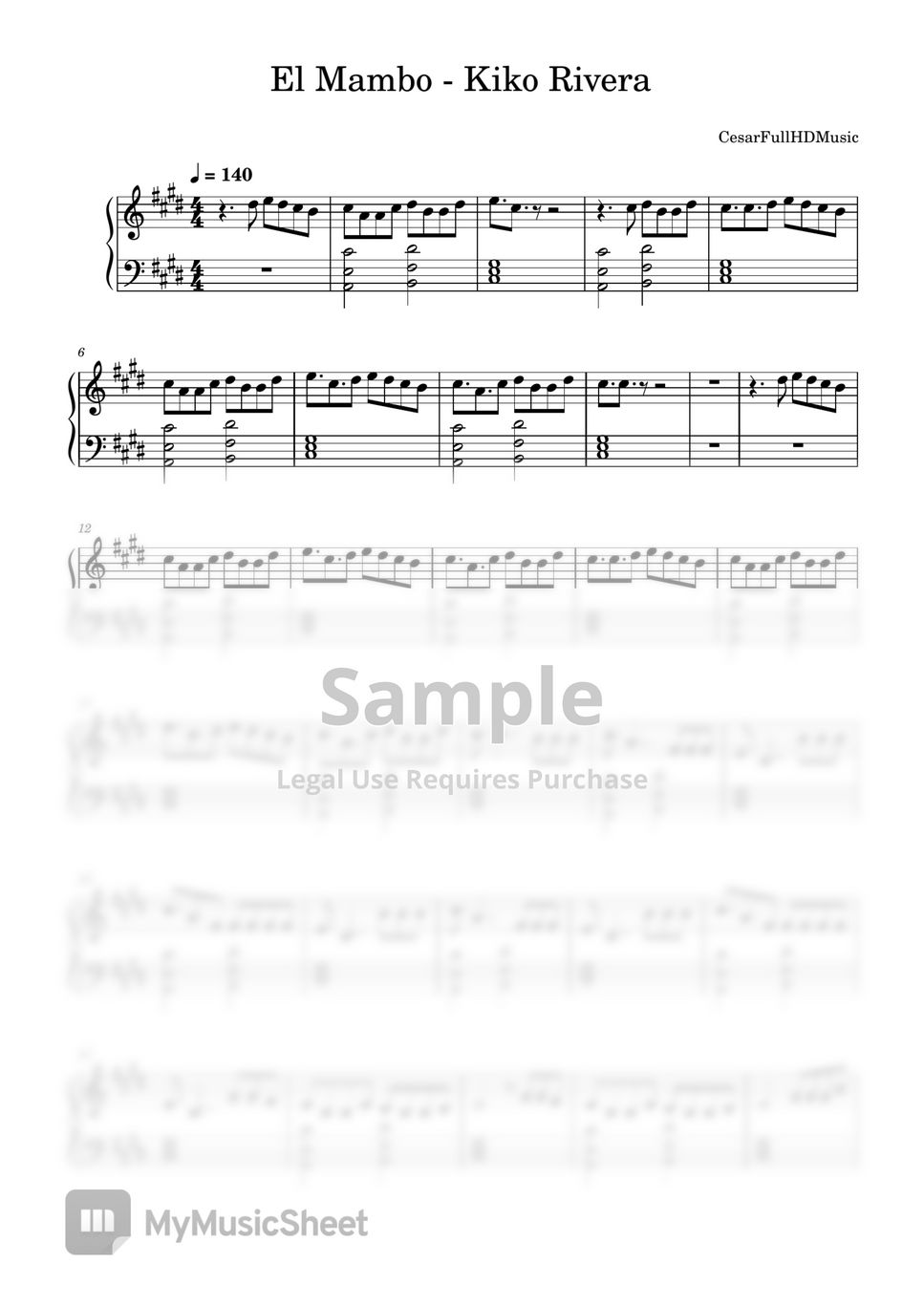 El Mambo-Kiko Rivera (Saxo Alto) Sheet music for Saxophone alto (Solo)