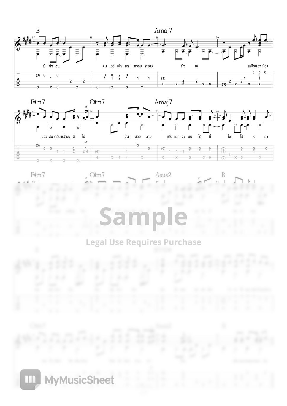 Three man down sheets by pick fingerstyle