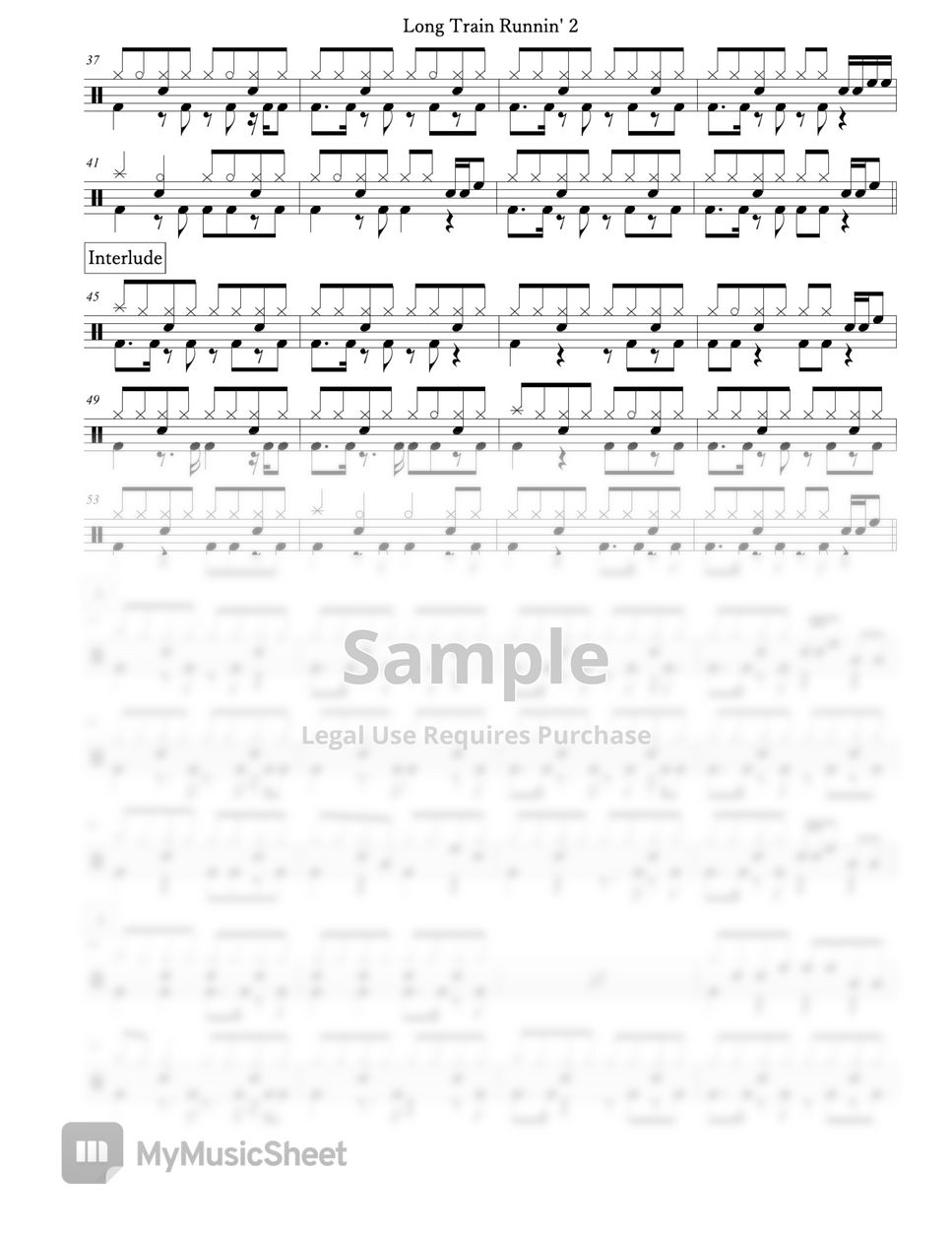 The Doobie Brothers - Long Train Runnin' Sheets by Arkadia Drums