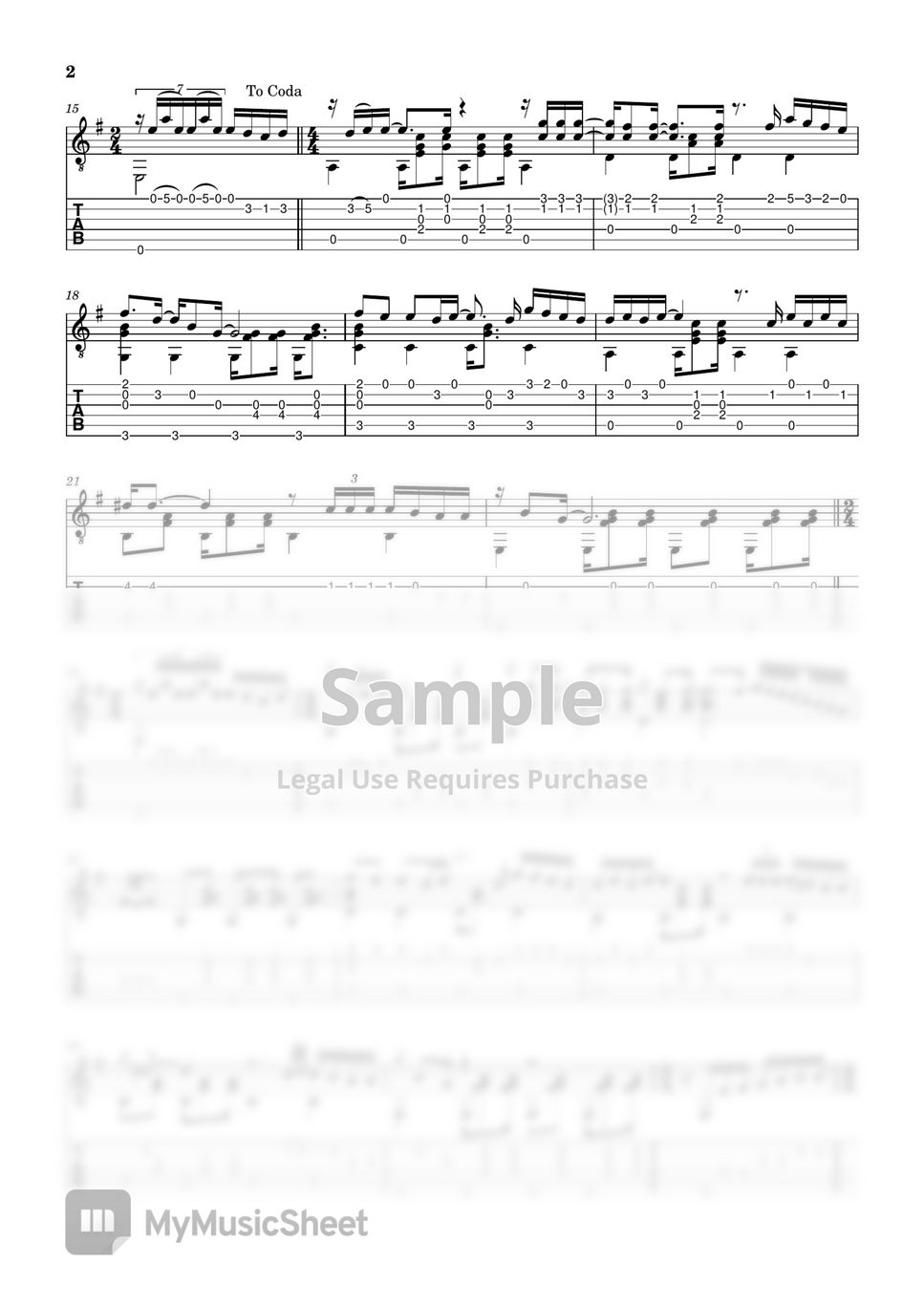 Gipsy Kings Inspiration Tab + Partition à une seule portée by