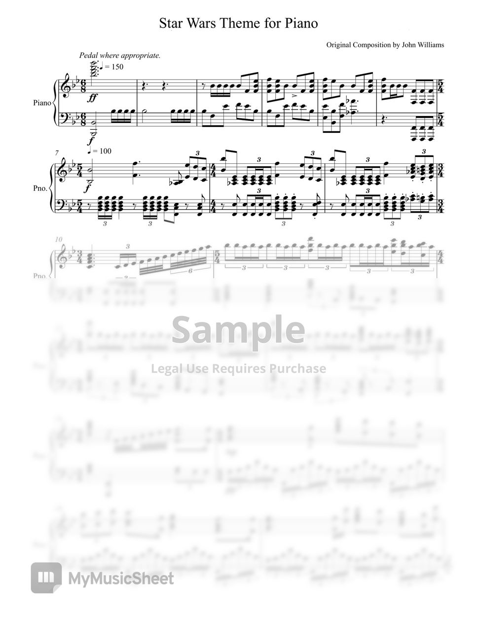 Alfred Star Wars A Musical Journey Music Episodes I-VI Five Finger Piano Book