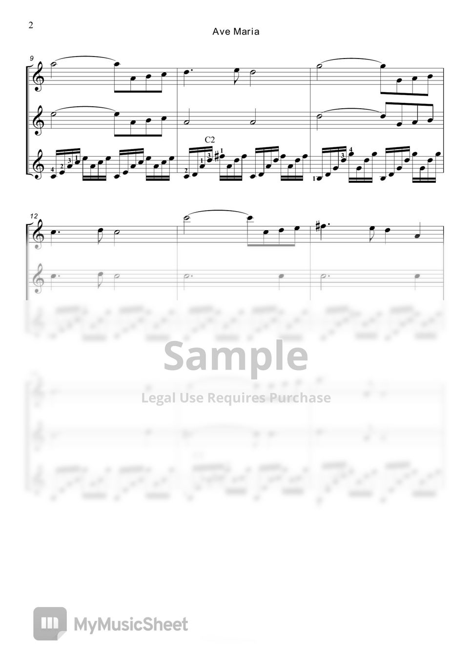 Charles Gounod Ave Maria (Guitar Trio) Sheets by LemonTree