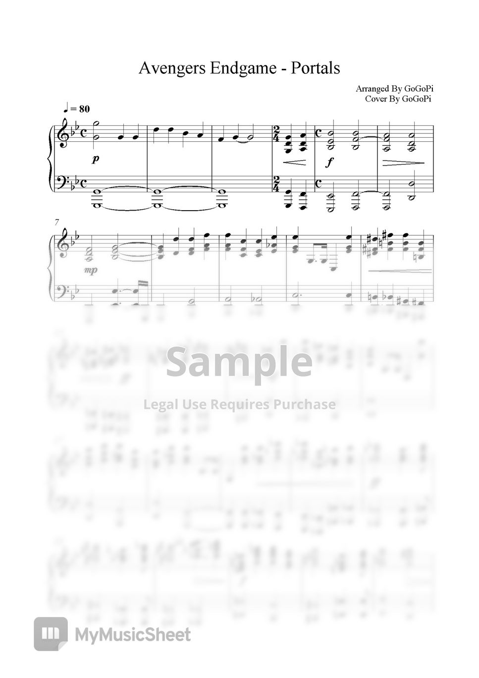 Alan Silvestri - Avengers Endgame OST - Portals (Piano Version) by GoGoPiano
