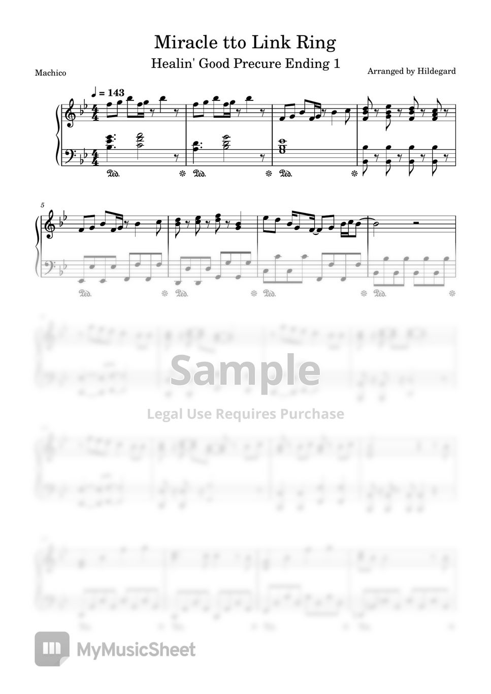 Ōhashi Riko - Miracle tto♥Link Ring! 楽譜 by Hildegard