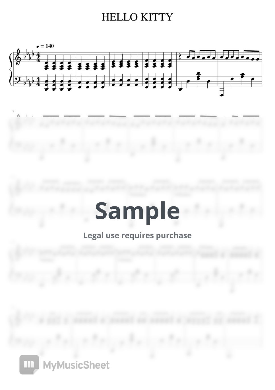 ANNA - HELLO KITTY Sheets by Alberto Rinaldi Piano Covers