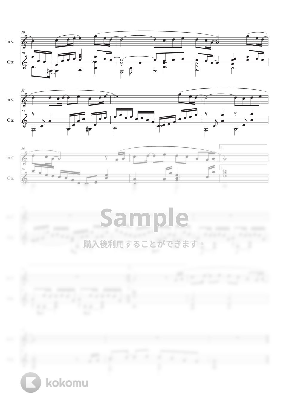 松任谷 由実 - 春よ、来い (ギター+メロディ(in C,in B♭,in E♭)) by Ponze Records