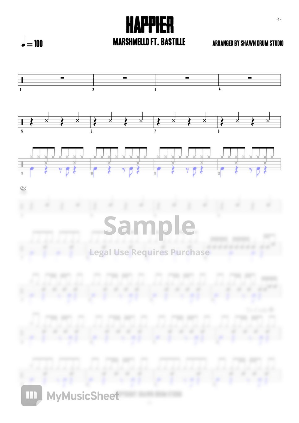 Marshmello - Happier (Easy Play Along) by Shawn Drum Studio