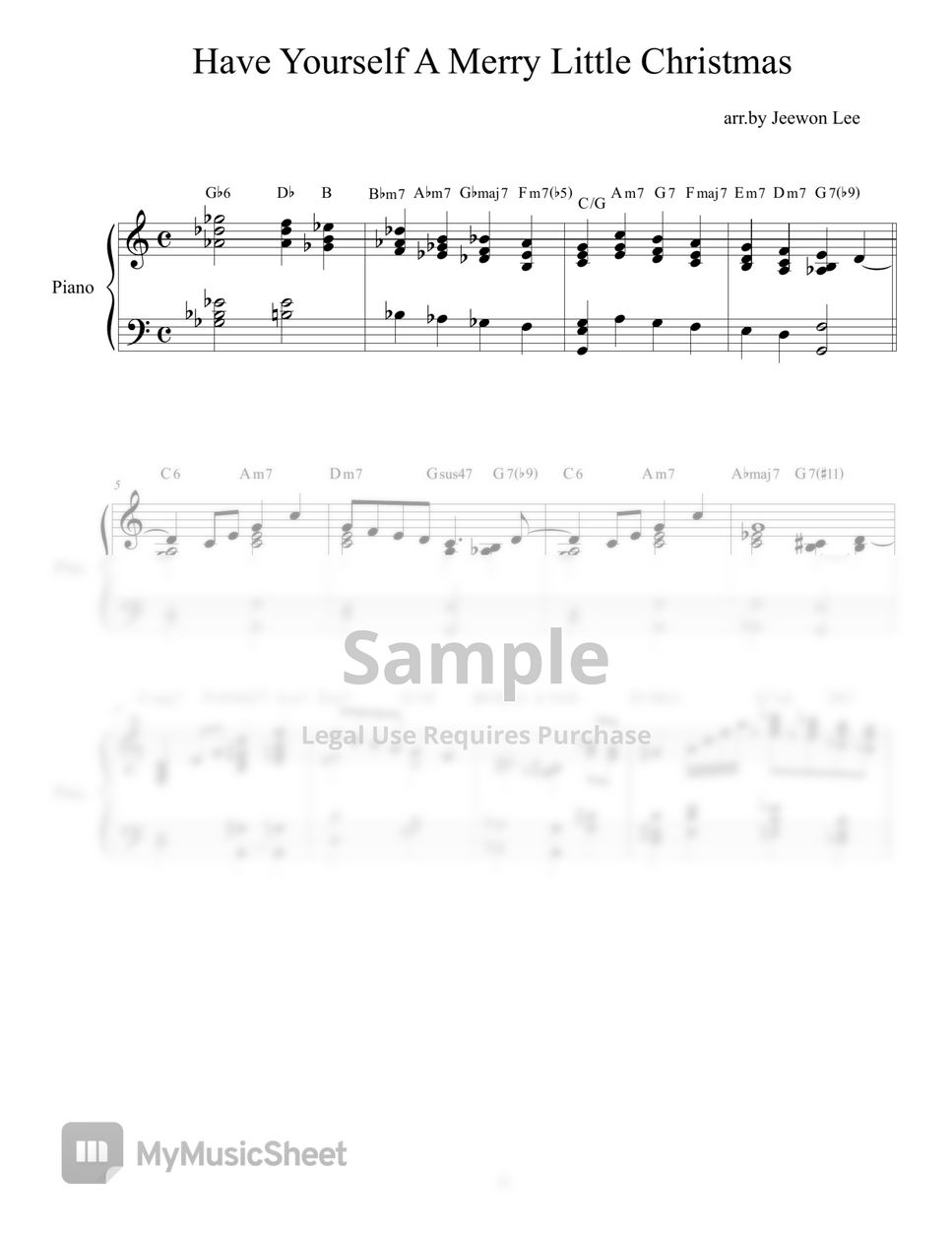 Christmas jazz piano sheet music free