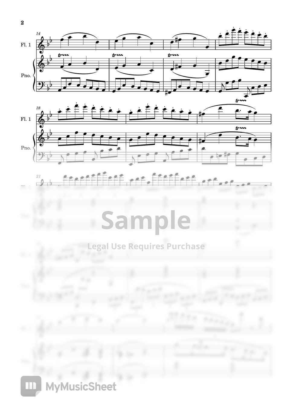 헨델 파사칼리아 (Two flutes/피아노/MR) 악보 by 심플플루트뮤직