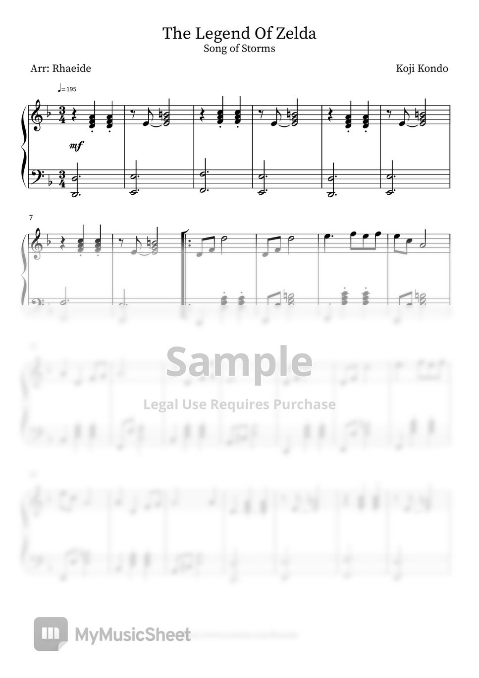 SONG OF STORMS Melodica Sheet music