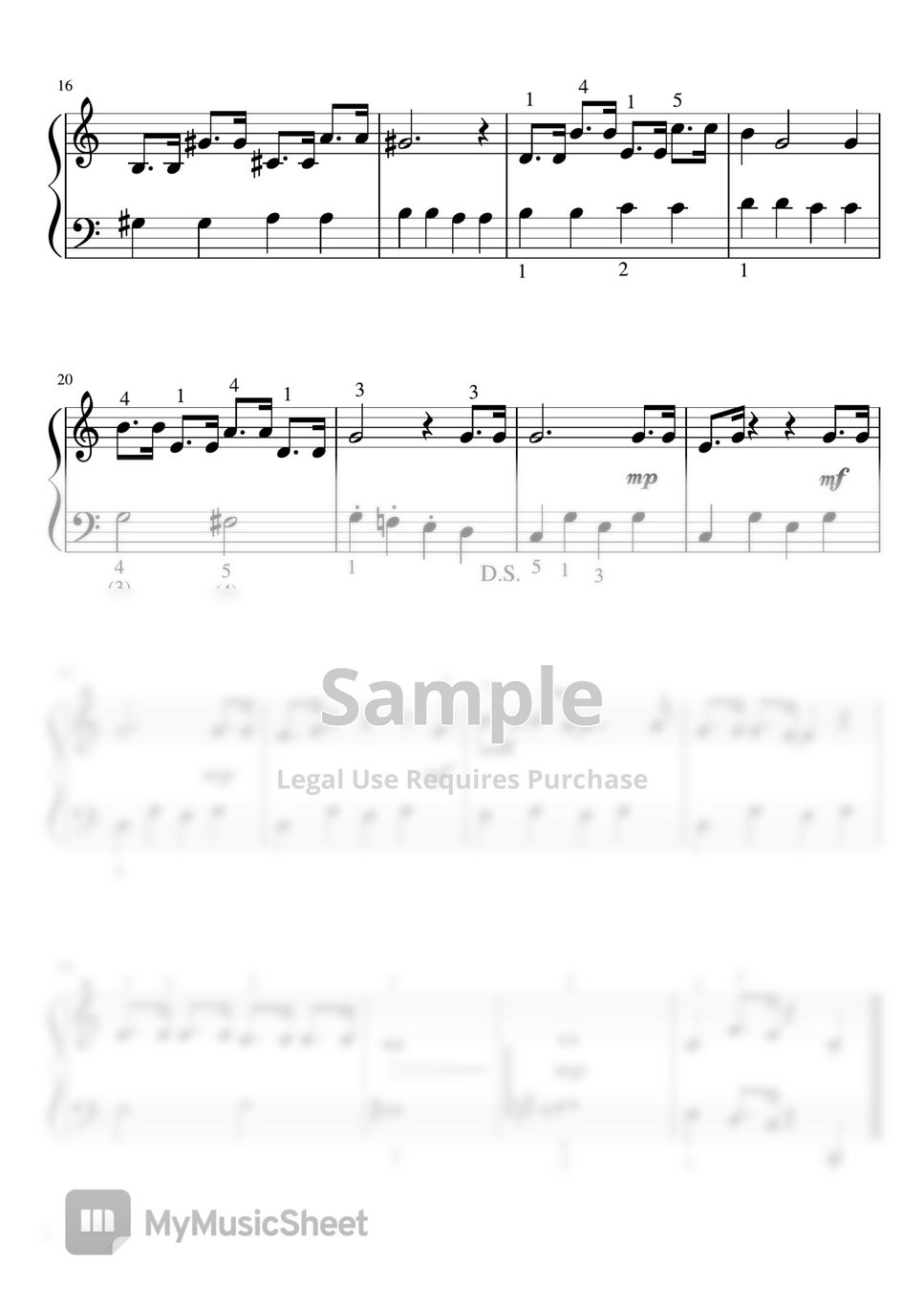 Felix Bernard - Winter Wonderland" (Cdur・pianosolo beginner-intermediate.) by pfkaori