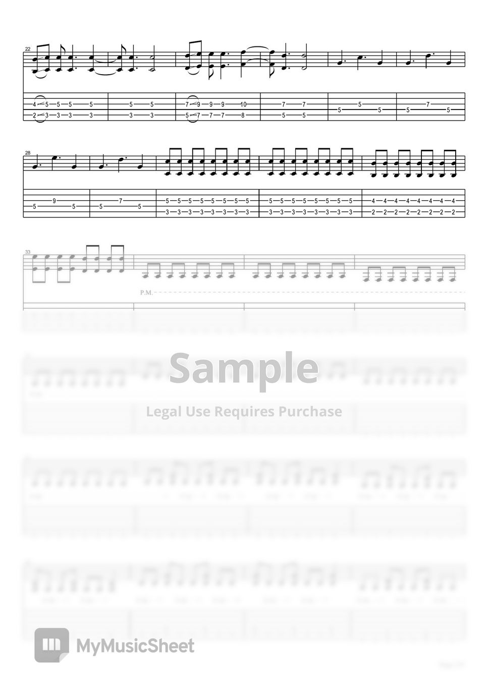 One OK Rock - The Beginning guitar cover Tab + 1staff by eric lo