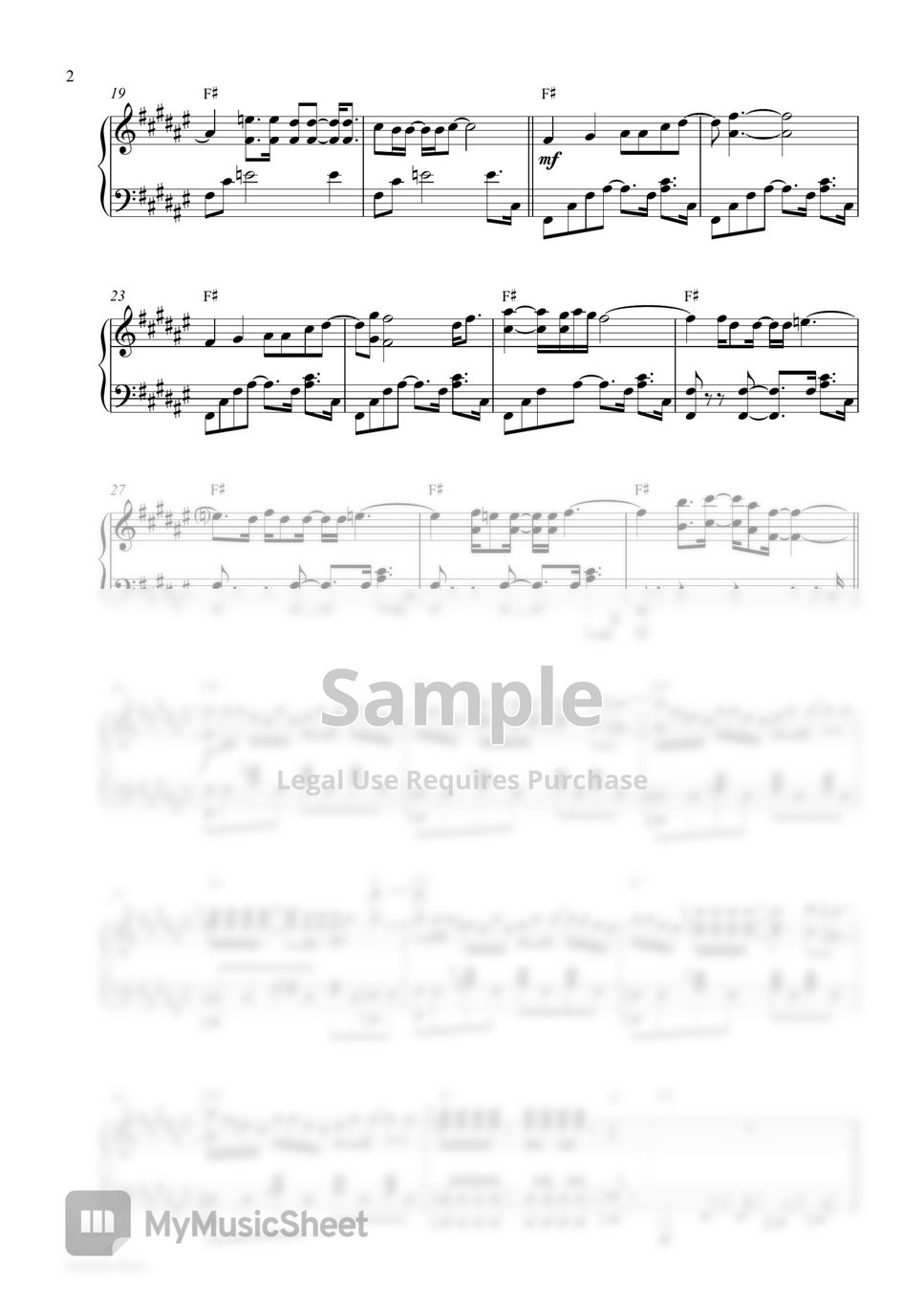 Harry Styles - Music For a Sushi Restaurant (2 PDF: in Original Key F# Major & Easier Key F Major) by Pianella Piano