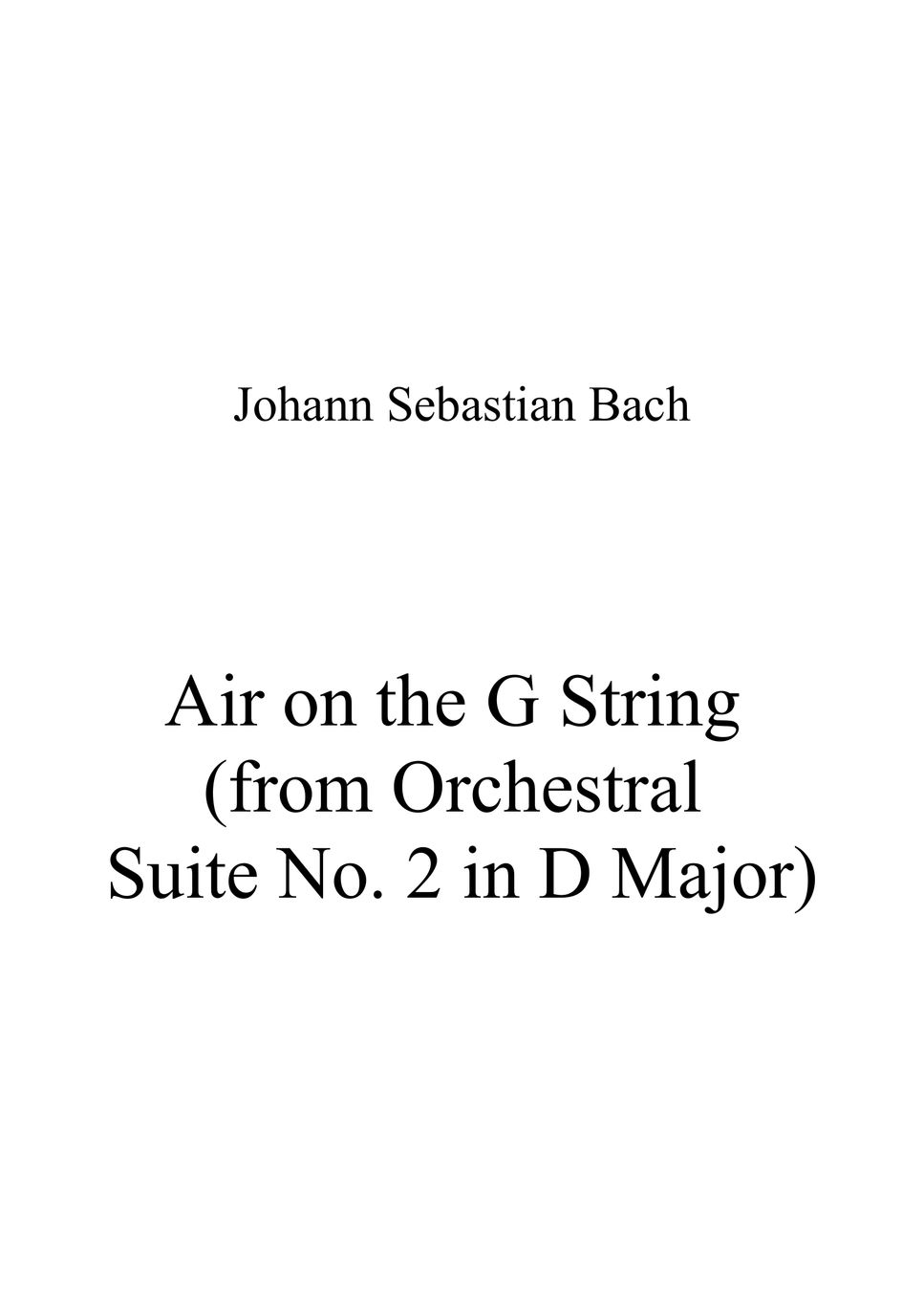 Albert van Niasky J. S. Bach Air on the G String Bb major key