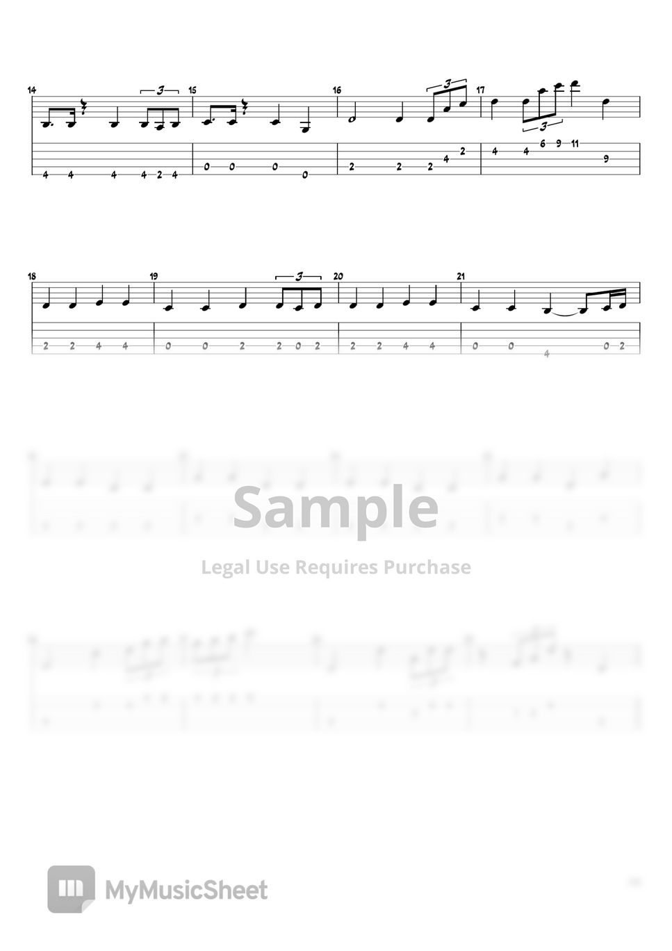 RADWIMPS Sparkle (BASS TAB) Tab + 1staff by 김날새