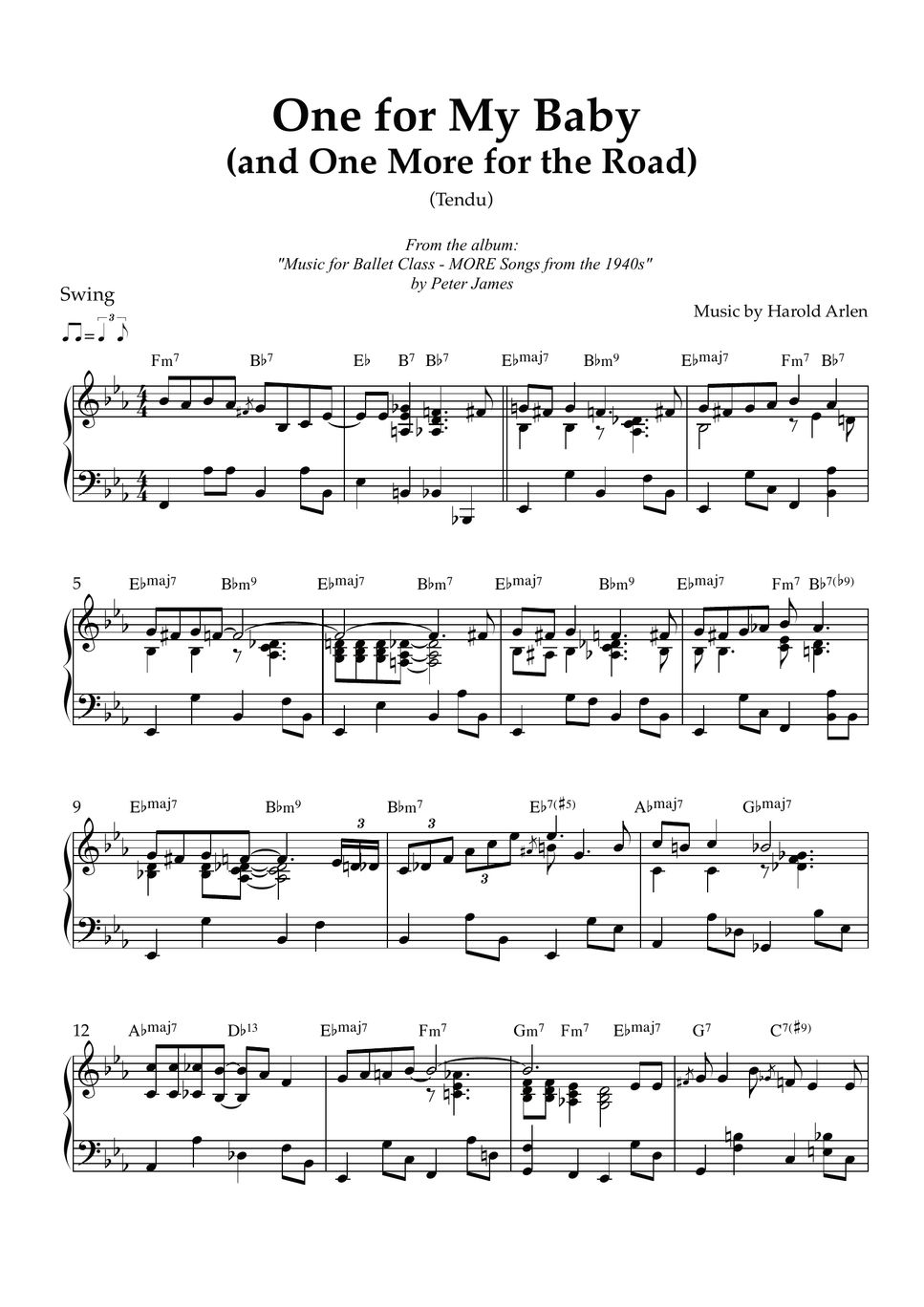 Frank Sinatra One for My Baby (and One More for the Road) (Tendu