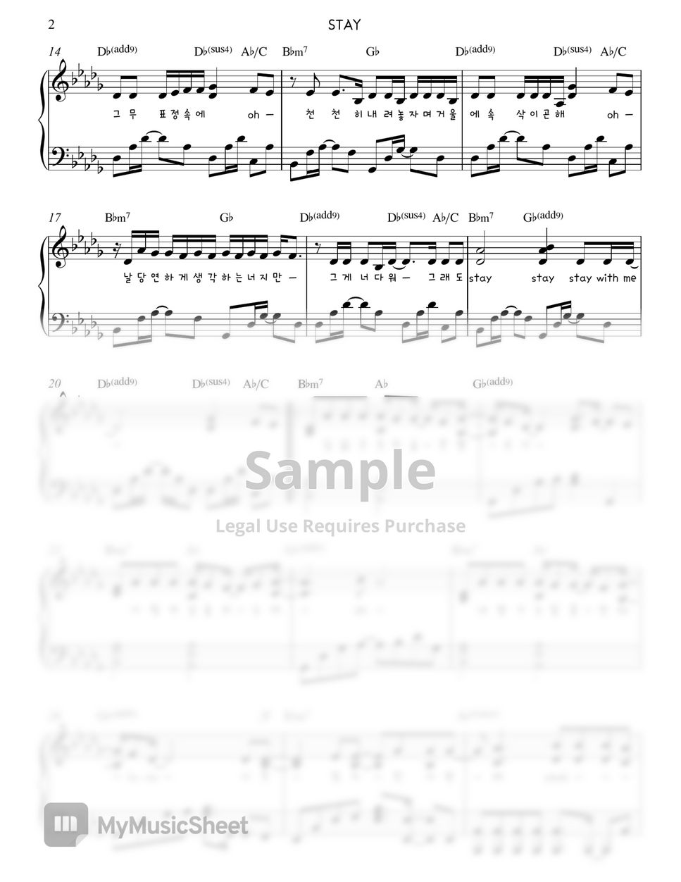 Blackpink (블랙핑크) - Stay Piano Sheet By. Gloria L. Sheet