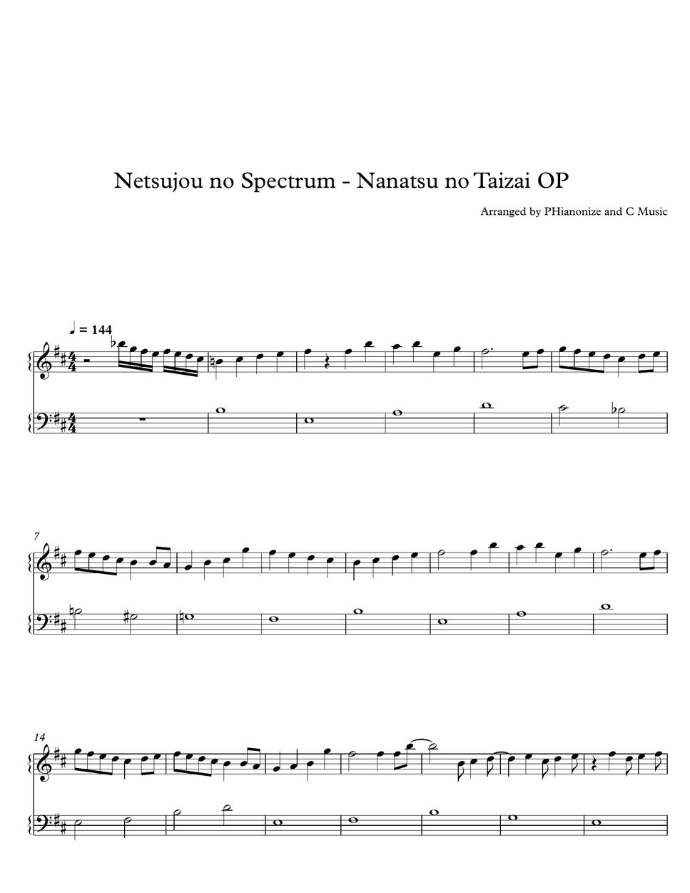 Nanatsu no Taizai OP 1 - Netsujou no Spectrum Lyrics 