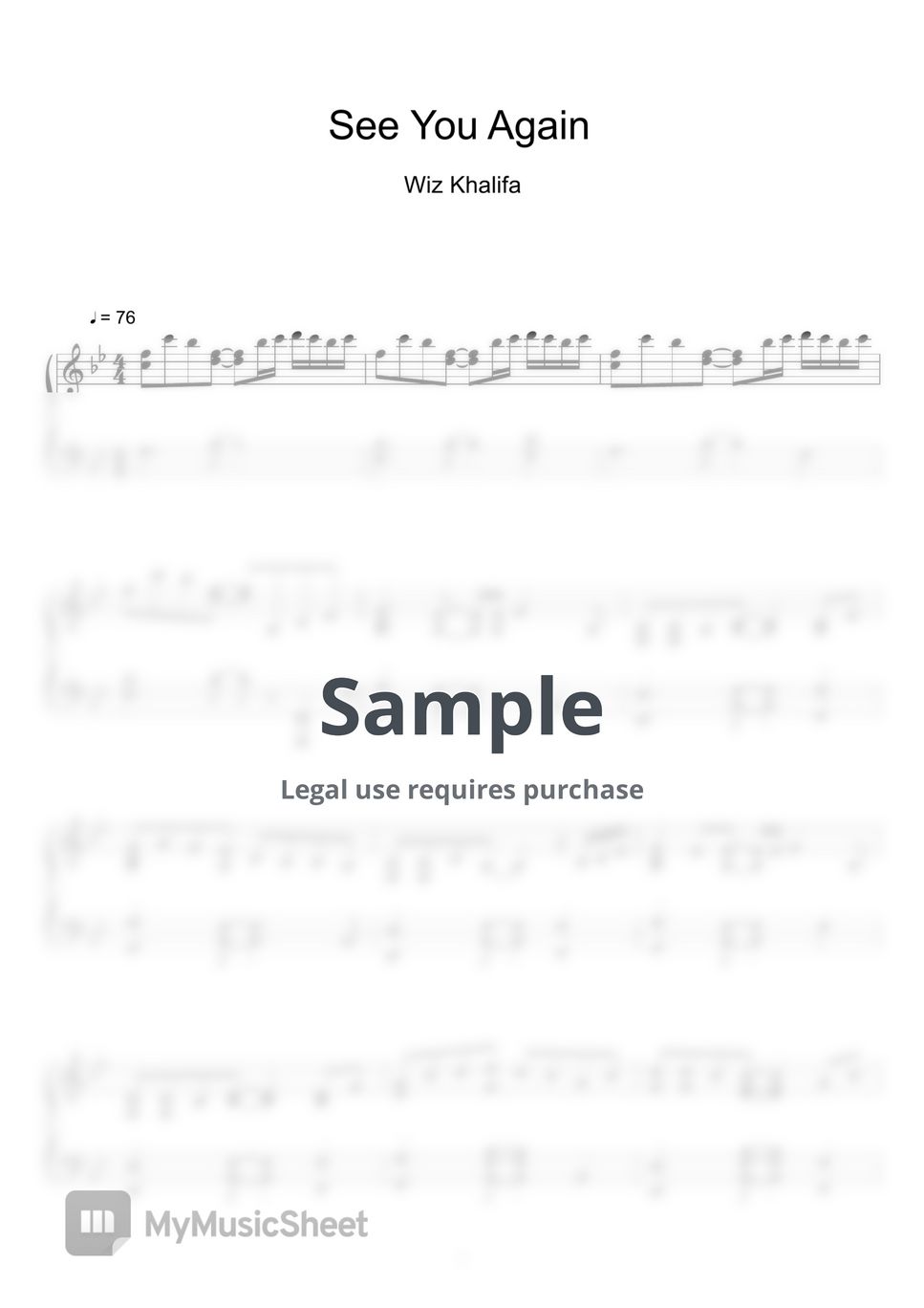 Wiz Khalifa - See You Again @2019 (Sheet Music, MIDI,) by sayu