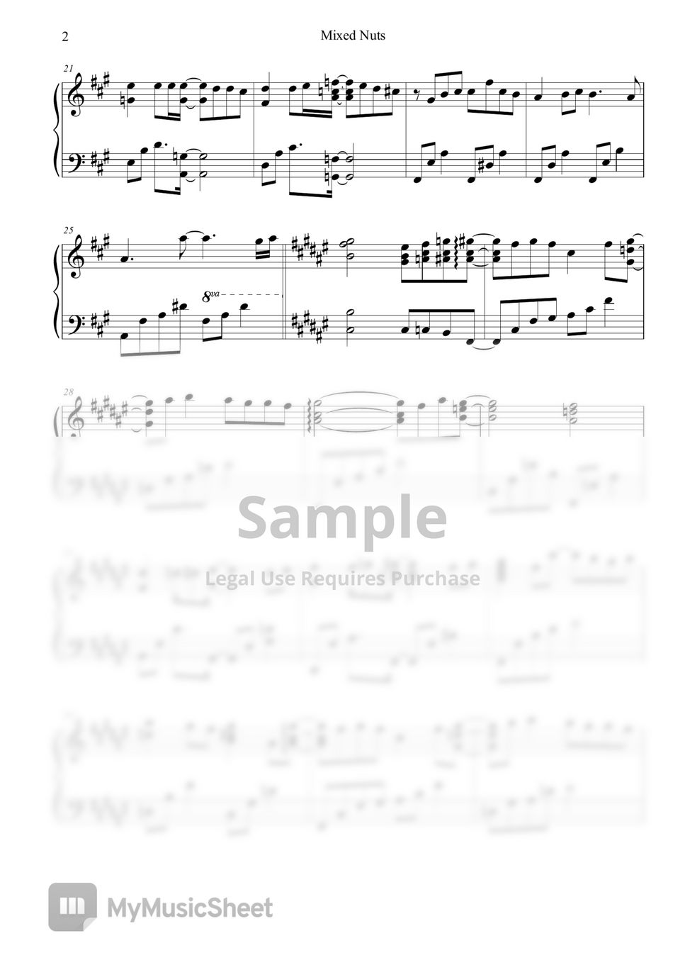 Official髭男dism Mixed Nuts (SPY X FAMILY OP) Sheets by Lunar Piano