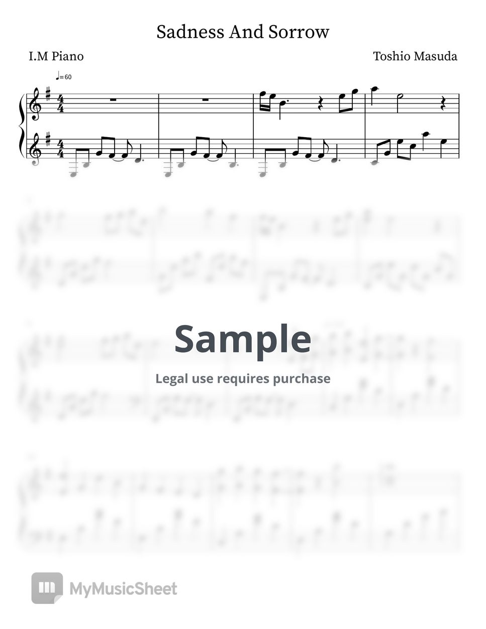 Toshio Masuda - Sadness And Sorrow by I.M Piano