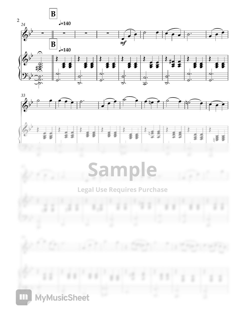 Joe Hisaishi Merry Go Round of Life for Trumpet solo (easy) and Piano