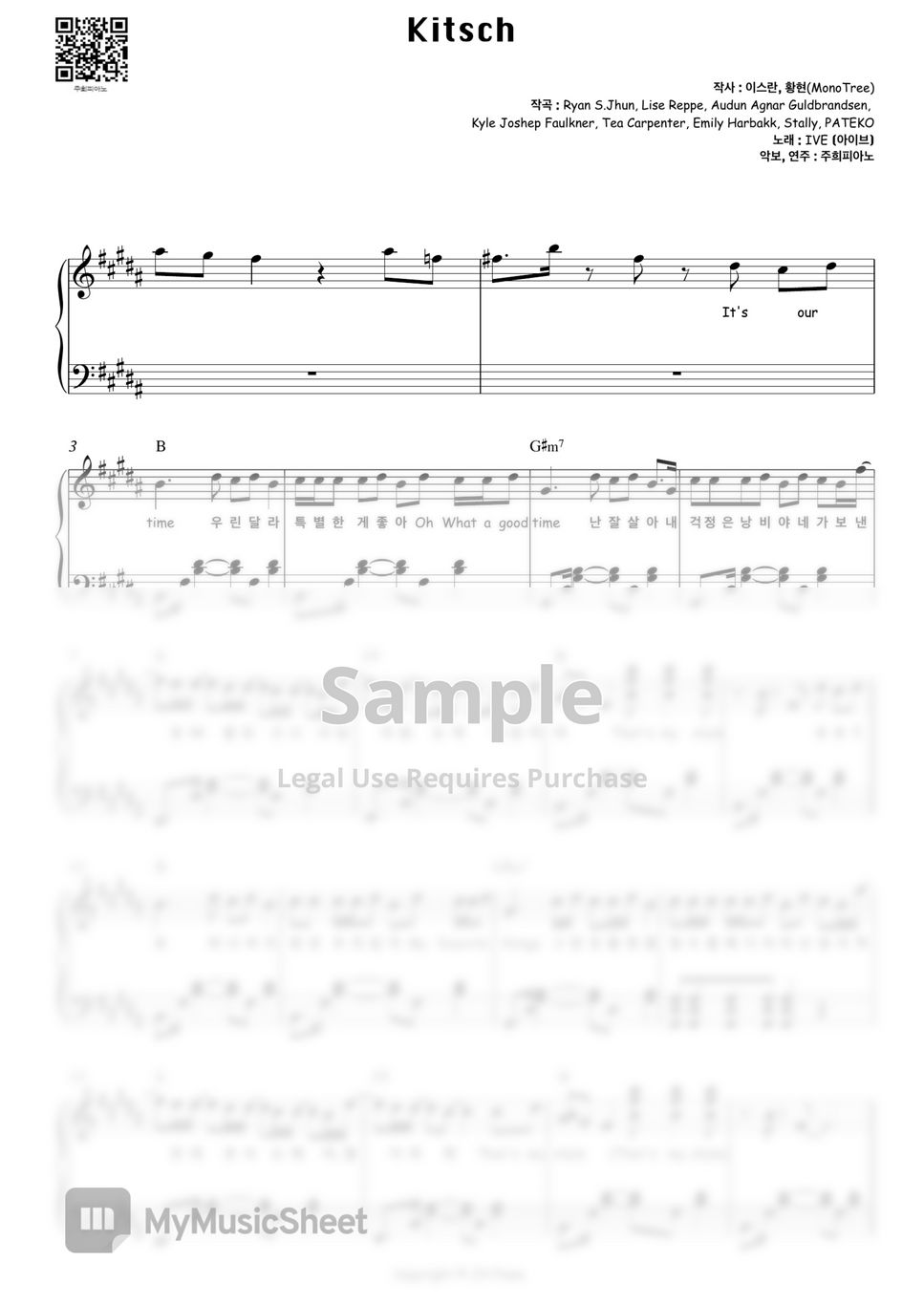 IVE - Kitsch (B, C Key) Sheets By JH Piano