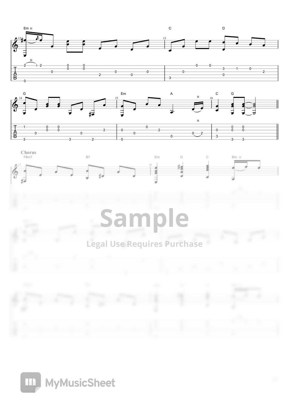 The Beatles Yesterday (Easy Fingerstyle Guitar) Tab + 1staff by Scott