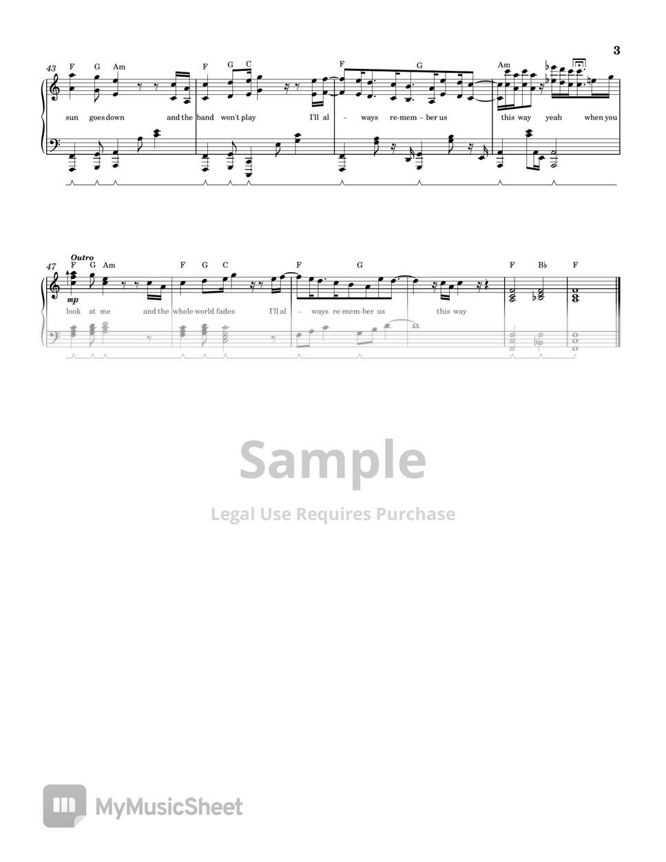 Lady Gaga - Always Remember Us This Way (PIANO SHEET) by John Rod Dondoyano