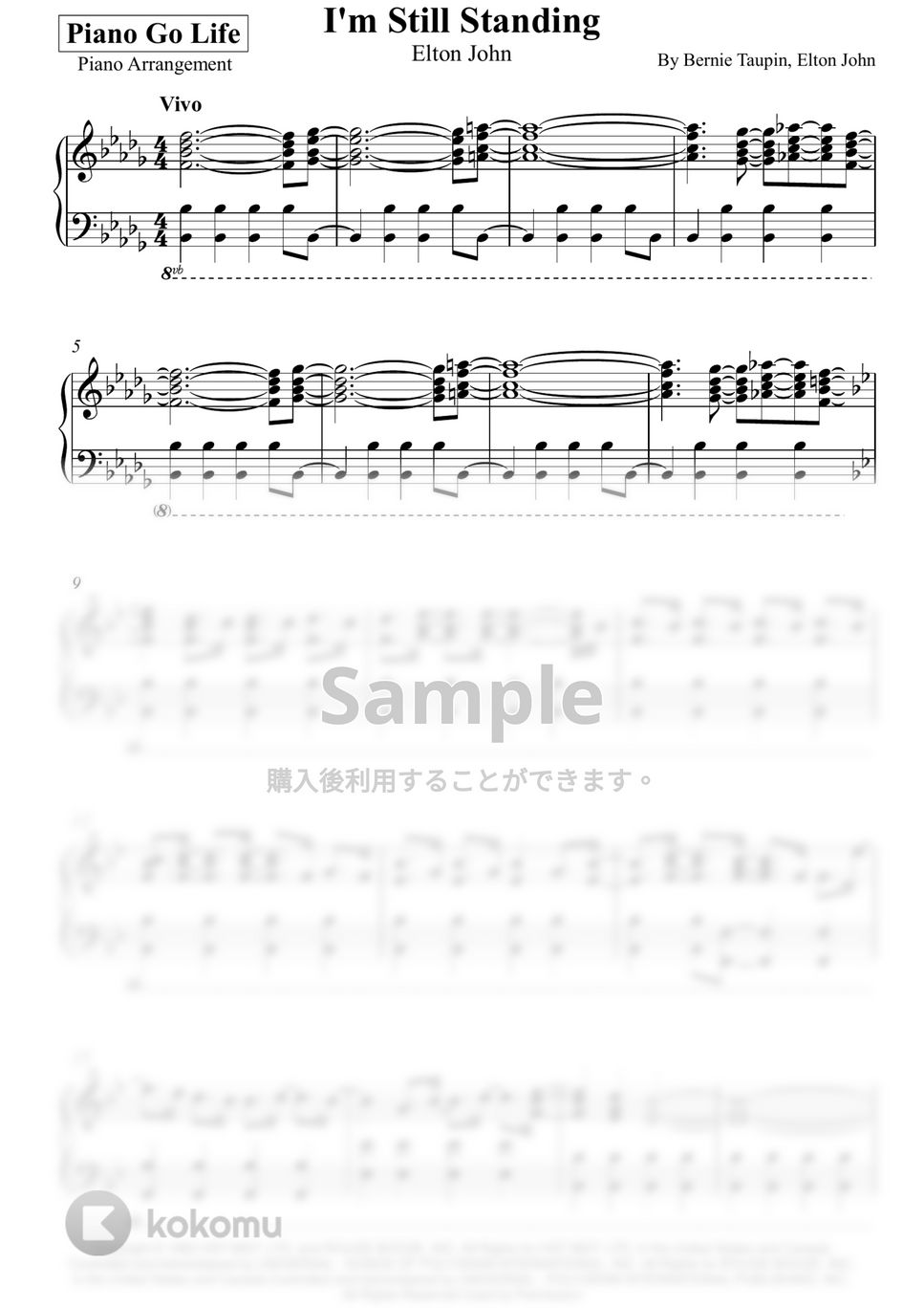 Elton John - I’m Still Standing by Piano Go Life