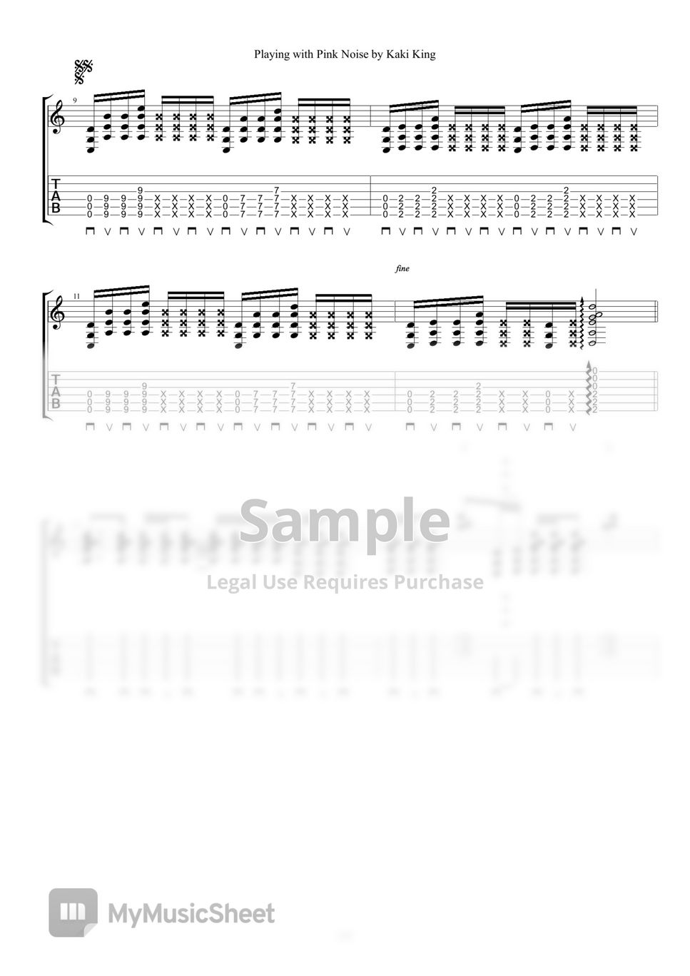 kaki-king-playing-with-pink-noise-tab-sheet-music-tab-1staff-by