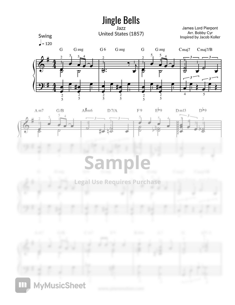 Michael Bublé - Jingle Bells Jazz (Piano Solo) Sheets by Piano Notion