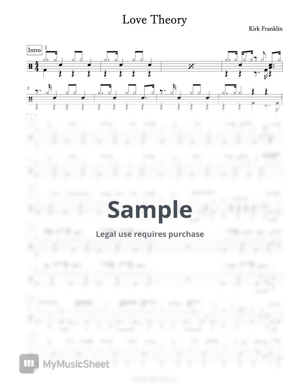 Kirk Franklin - Love Theory Sheets by Arkadia Drums