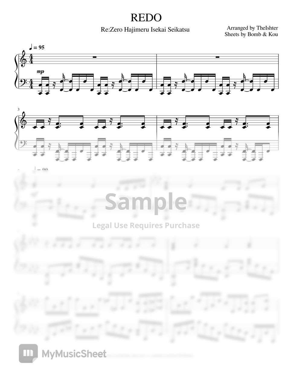 Re Zero Starting Life in Another World REDO (TheIshter) 악보 by