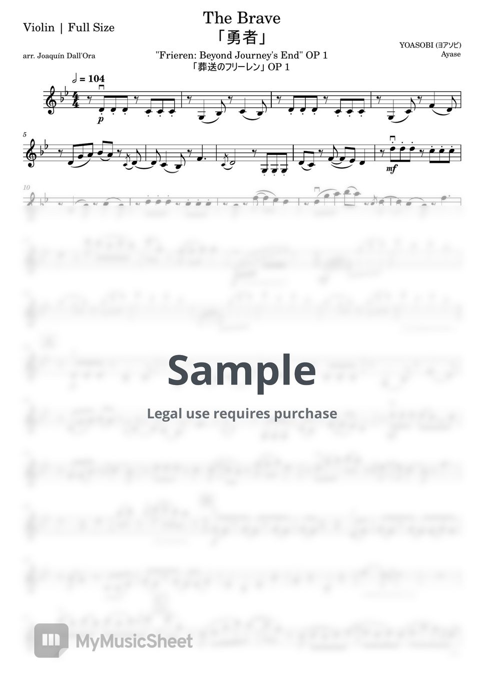 YOASOBI Yuusha (The Brave) [Full Ver.] "Frieren Beyond Journey's