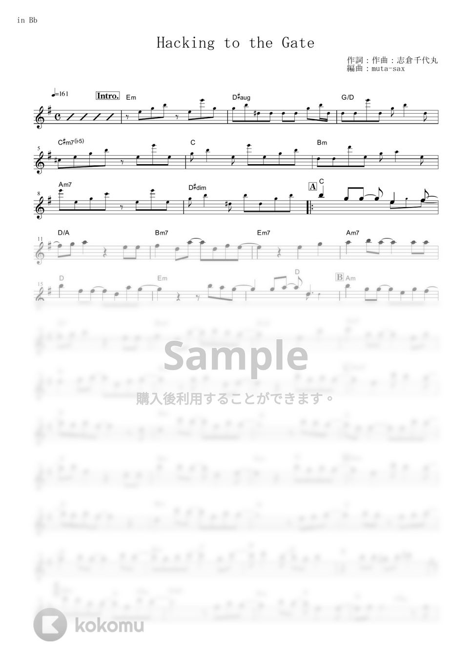 STEINS;GATE - Hacking to the Gate (in Bb) by muta-sax