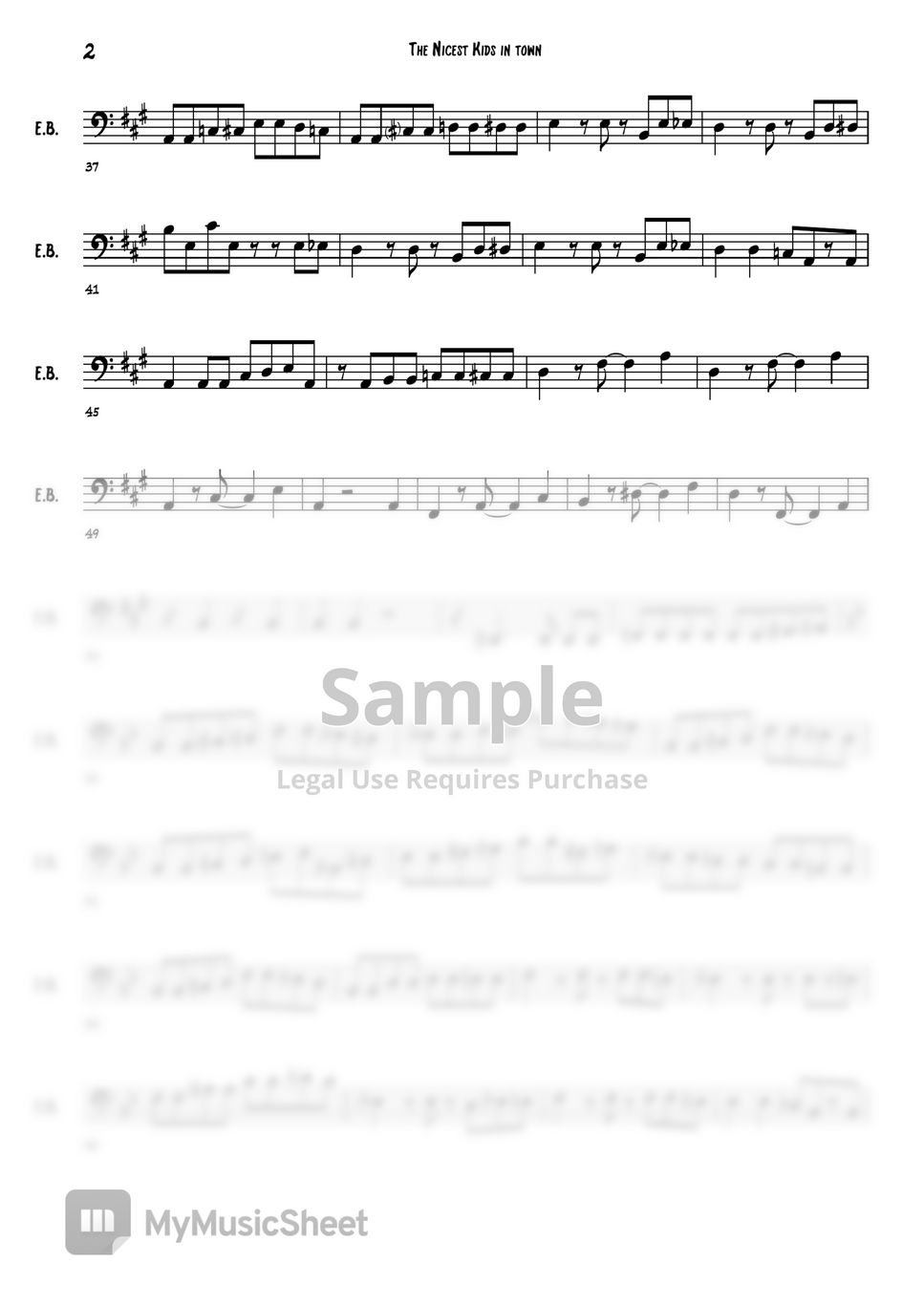 Musical hairspray the nicest kid in town (bass) Sheets by Sanghyeon