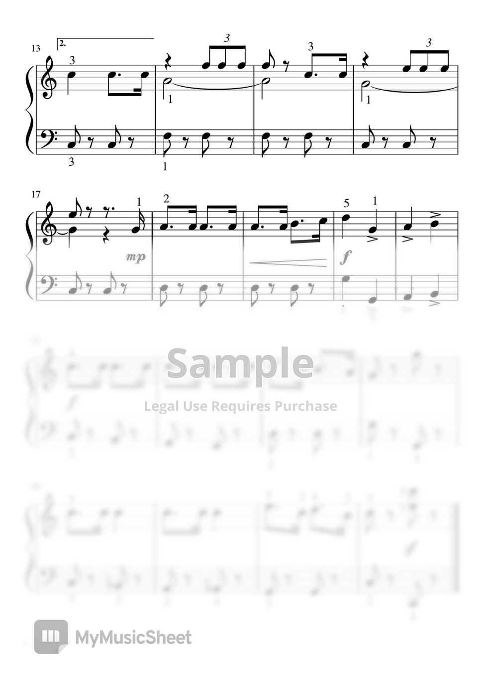 Jimmie Dodd - Mickey Mouse March (Cdur・Piano solo beginner) by pfkaori