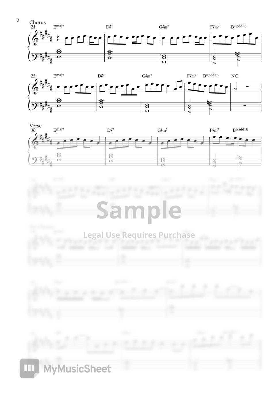 Jung Kook ft. Latto - Seven (MEDIUM PIANO SHEET) by Pianella Piano