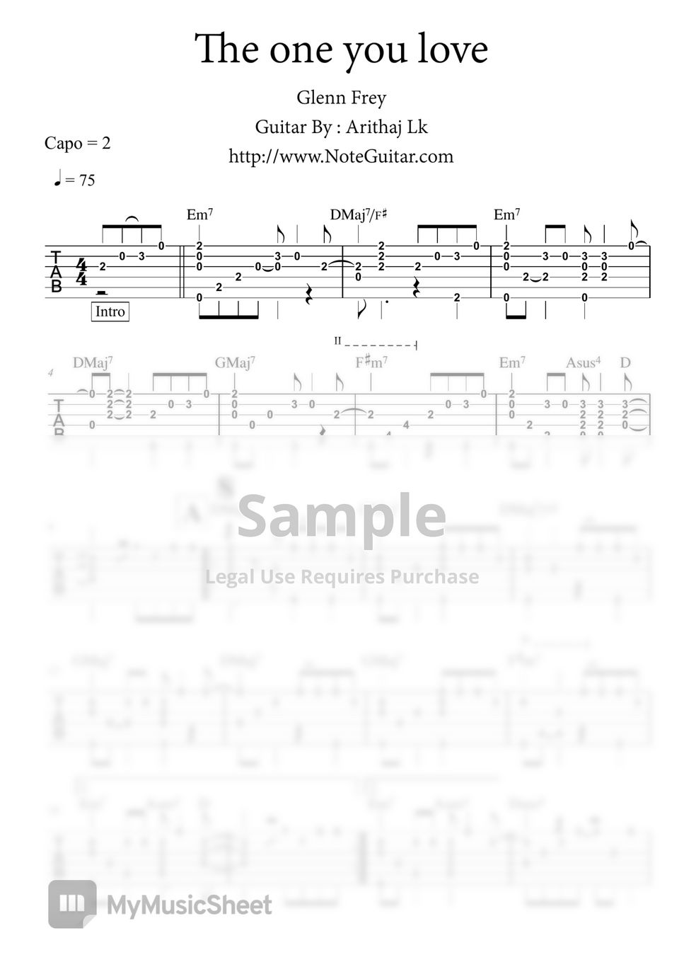 glenn-frey-the-one-you-love-fingerstyle-guitar-sheets-by-arithaj-lk