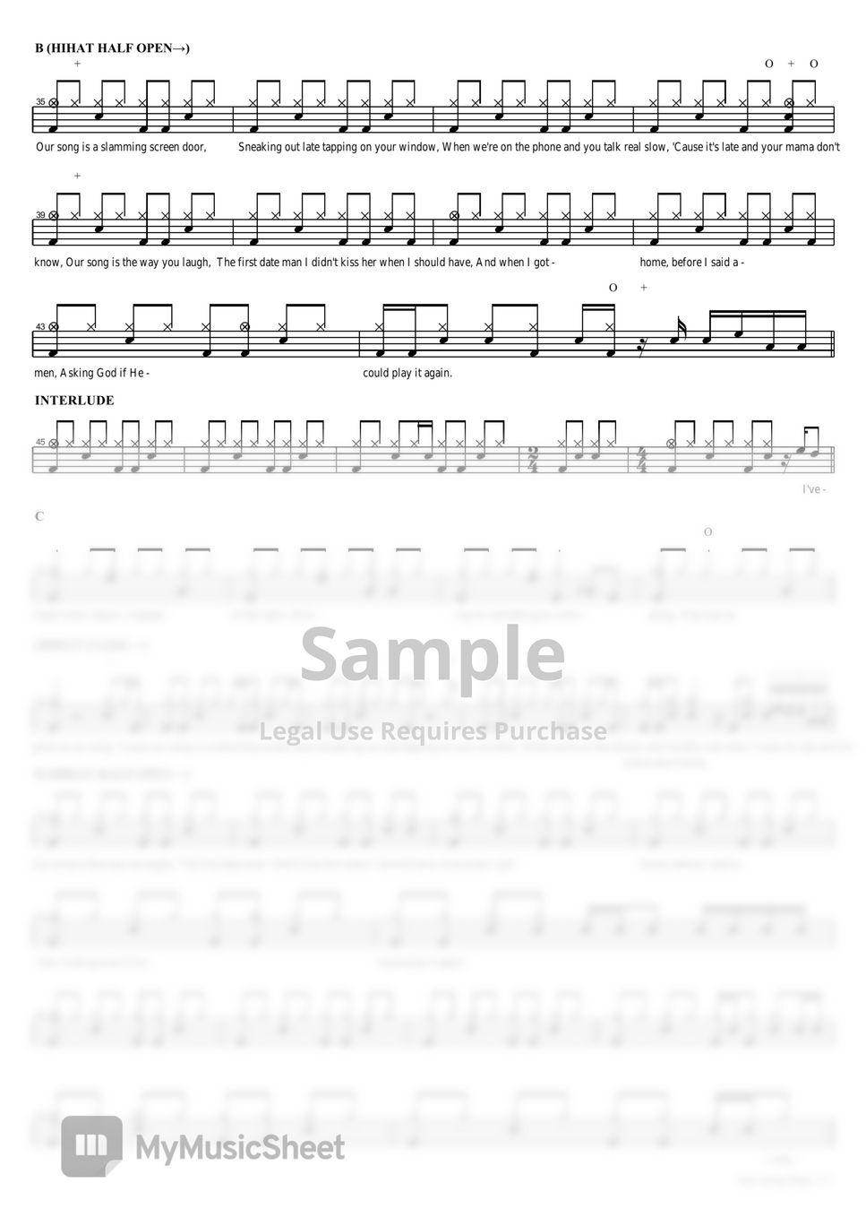 Taylor Swift - Our Song Sheets by COPYDRUM