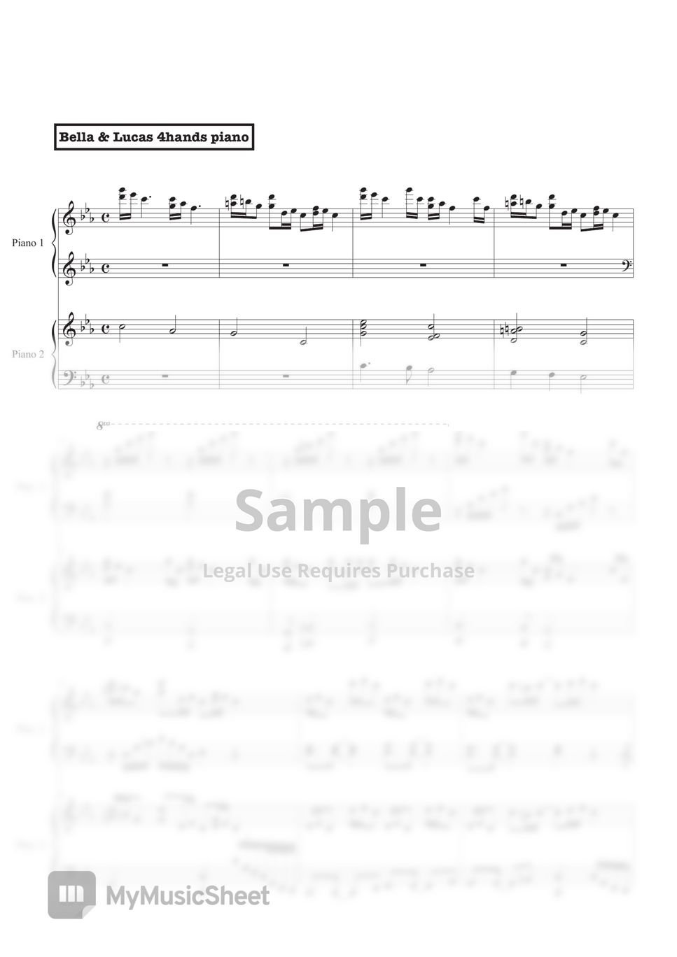 Maksim Mrvica - Croatian Rhapsody (4Hands Piano) Sheets by Bella&Lucas