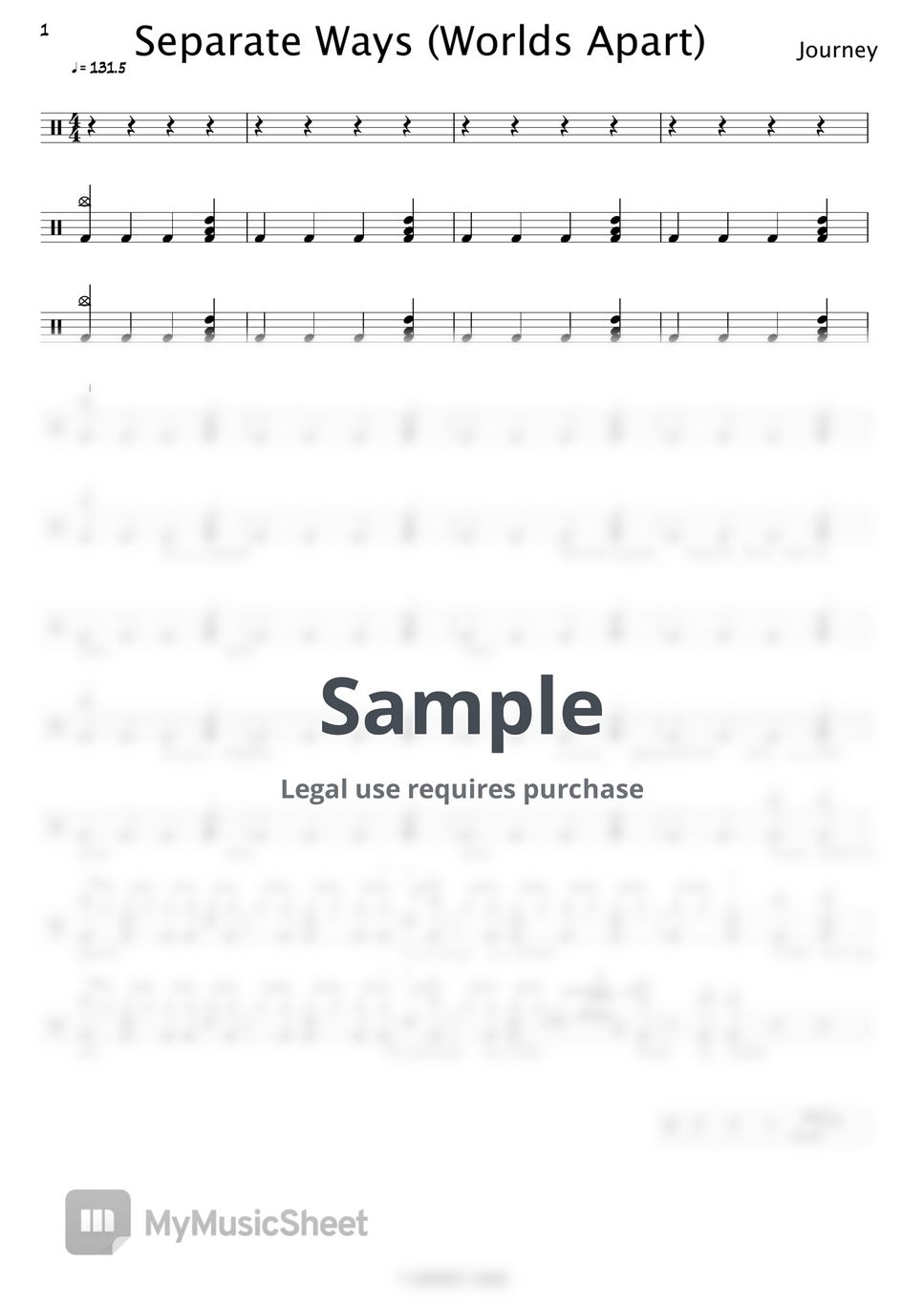 Journey - Separate Ways (Worlds Apart) by Gwon's DrumLesson