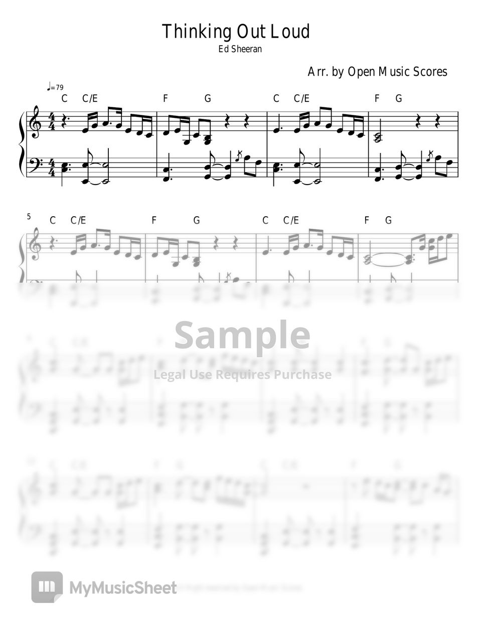 Ed Sheeran - Thinking Out Loud( C major) by Open Music Score