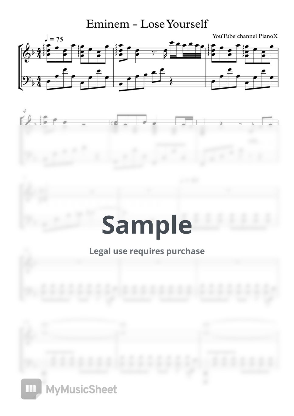 Eminem - Lose Yourself Sheets by PianoX