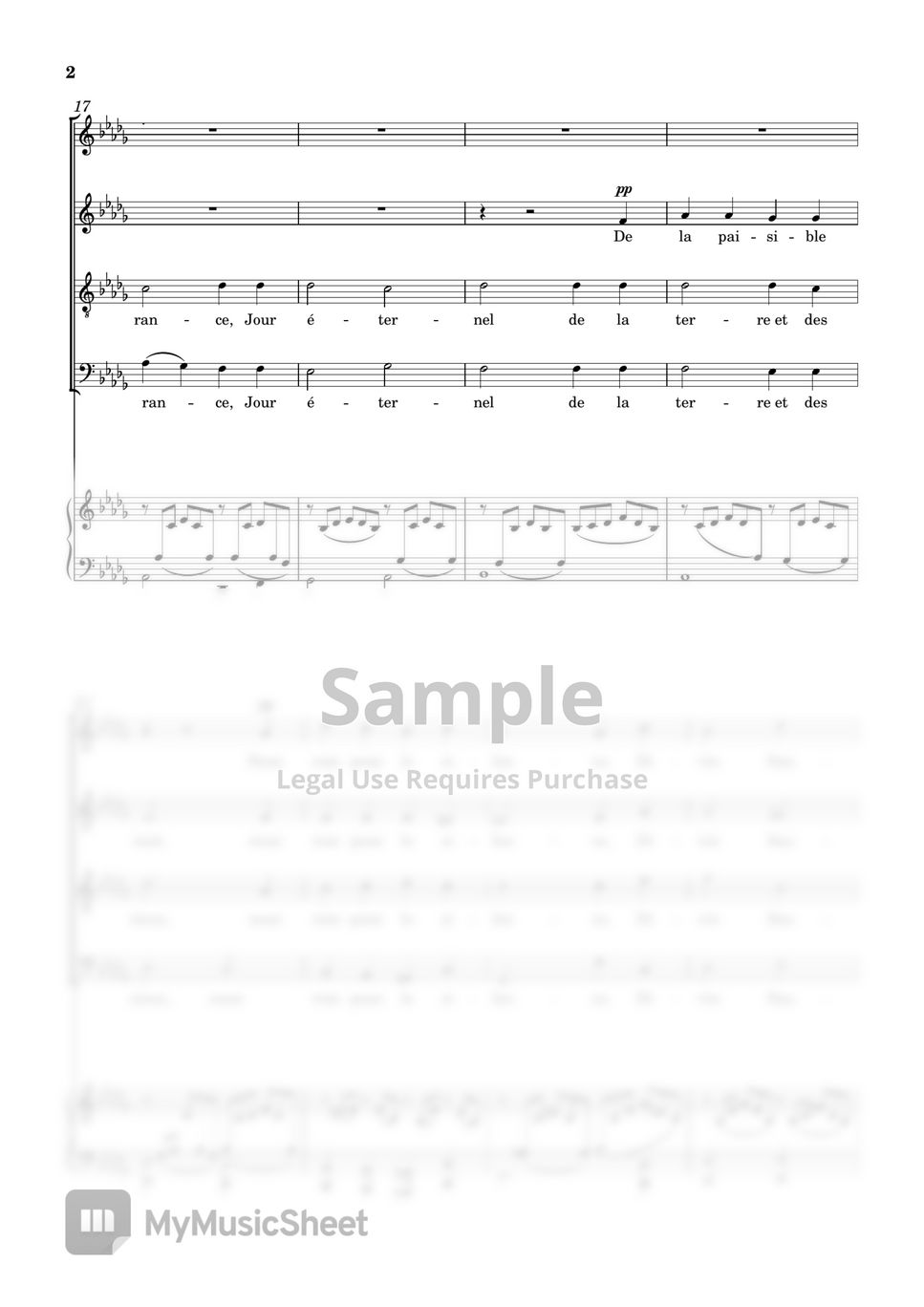 Gabriel Fauré - Cantique de Jean racine, Op.11 (SATB) (with organ or piano) by poon