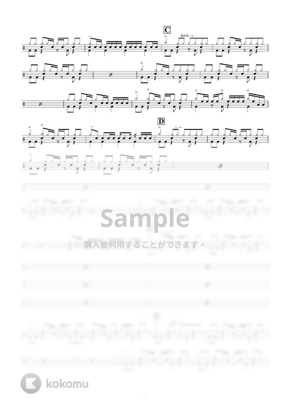 THEE MICHELLE GUN ELEPHANT - 世界の終わり (primitive version) 楽譜 by ONEDRUMS