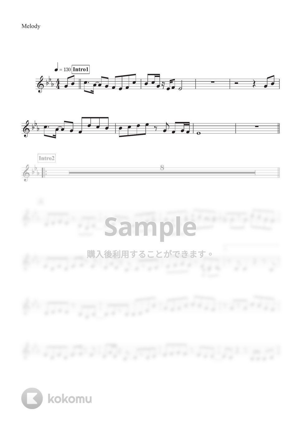 YOASOBI - 夜に駆ける (メロディー譜面 inC) by ALT Music